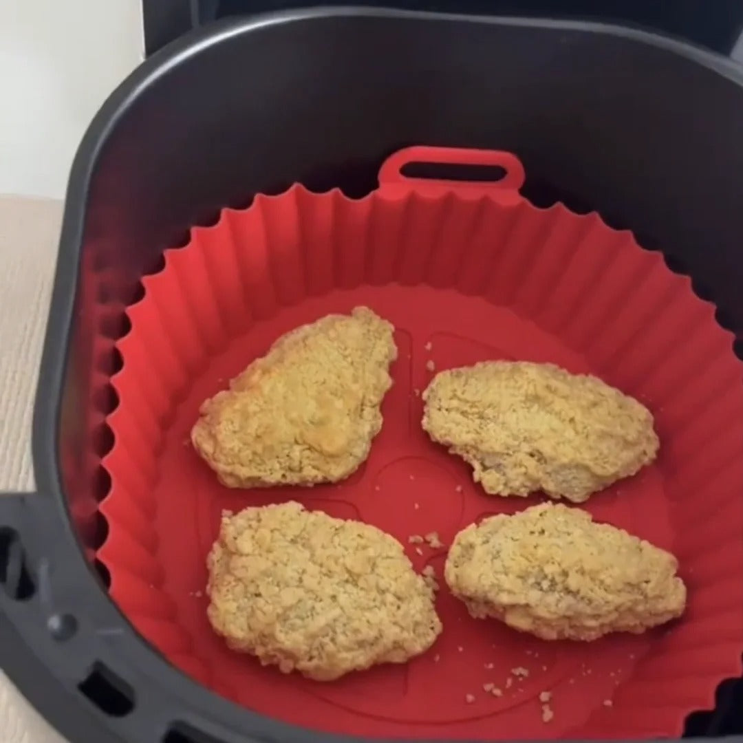 Air Fryer Silicone Liner | 1pc | Food-Safe Non-Stick | Reusable Basket & Oven Accessory