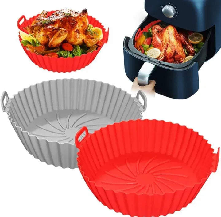 Air Fryer Silicone Liner | 1pc | Food-Safe Non-Stick | Reusable Basket & Oven Accessory
